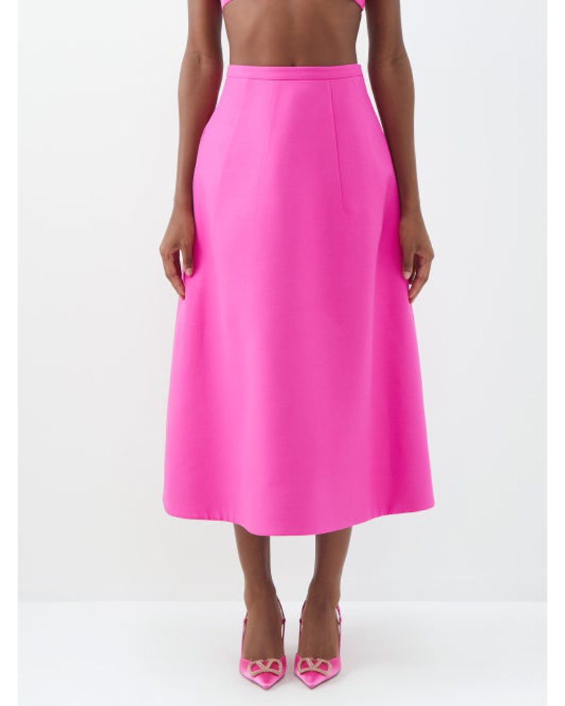 Valentino Garavani Damen Crepe Couture A-line Wool-blend Midi Skirt