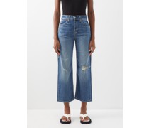 Violette Cropped Distressed Straight-leg Jeans