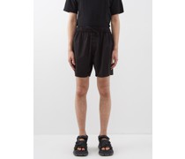 Wide-leg Cotton-blend Shorts