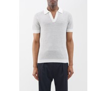 Contrast Cotton-blend Knitted Polo Shirt