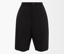 Cut-off Wool-blend Barathea Tailored Shorts