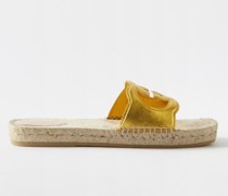 Interlocking G Canvas Espadrille Slides