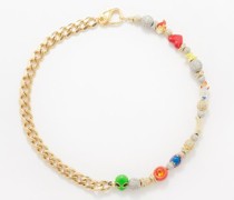 Cosmic Enamel, Crystal & 14kt Gold-plated Necklace