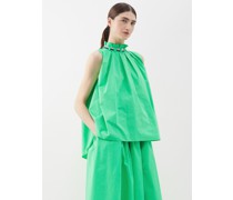 Myla Gathered-neck Organic-cotton Top