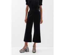 The Toto Cropped Cotton-velvet Trousers
