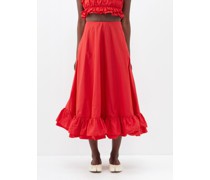 Oswald Ruffled-hem Taffeta Skirt