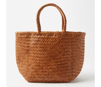 Grace Small Woven-leather Basket Bag