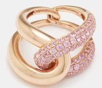 Intertwin Sapphire & 18kt Rose-gold Ring