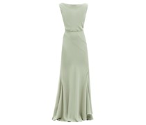 Cowl-back Seam-detail Silk Maxi Dress