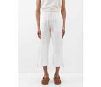 Wolpoch Cropped Cotton-gauze Trousers