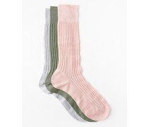 Pack Of Five Danvers Ribbed Cotton-blend Socks