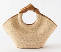 Castell Leather And Raffia Tote Bag