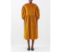 Margot Upcycled Cotton-velvet Midi Dress