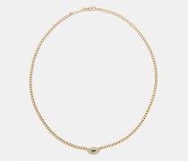 Evil Eye Diamond, Emerald & 14kt Gold Necklace