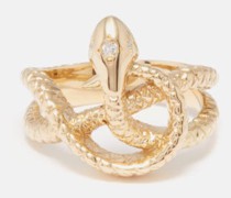 Snake Diamond & 14kt Gold Ring
