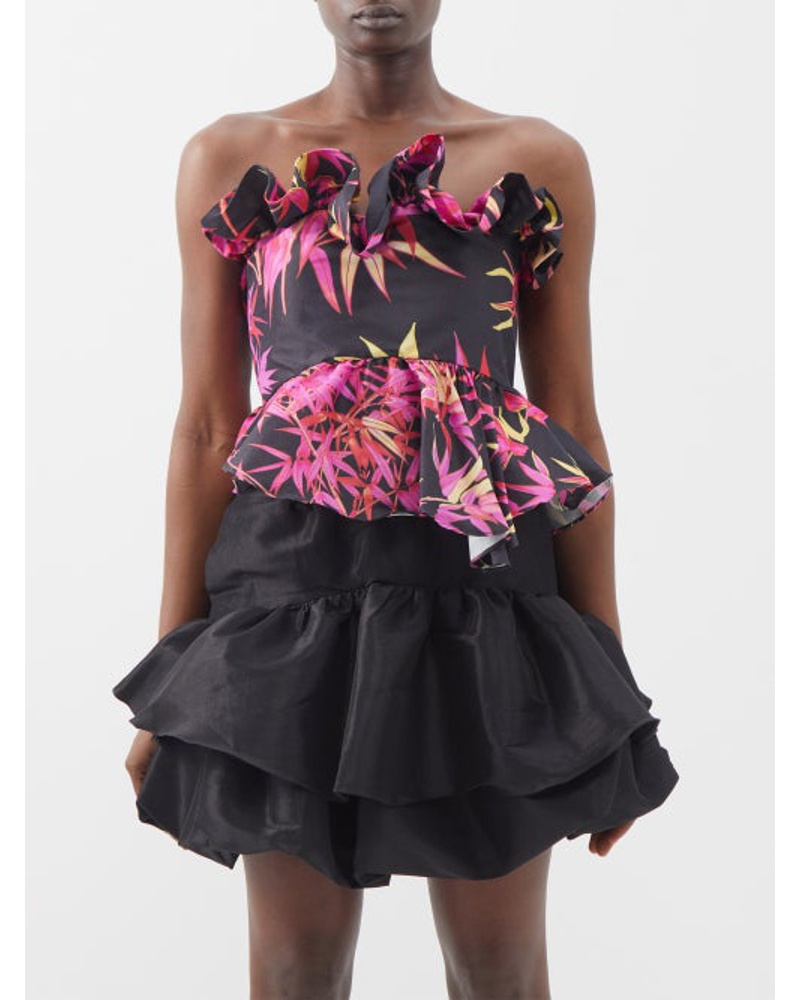 Kika Vargas Damen Jette Floral-print Taffeta Corset Top Kika Vargas Damen Jette Floral-print Taffeta Corset Top