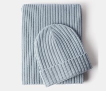 Beanie And Scarf Ribbed-cashmere Travel Set