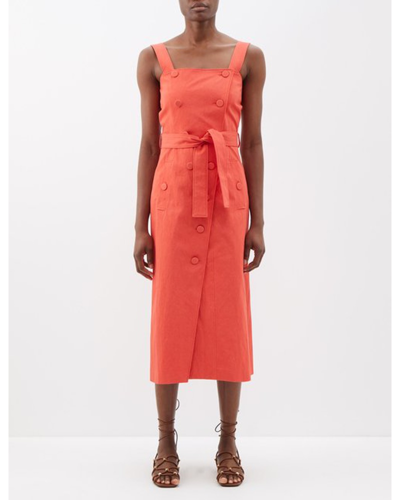 Altuzarra Damen Audrey Square-neck Cotton-blend Midi Dress