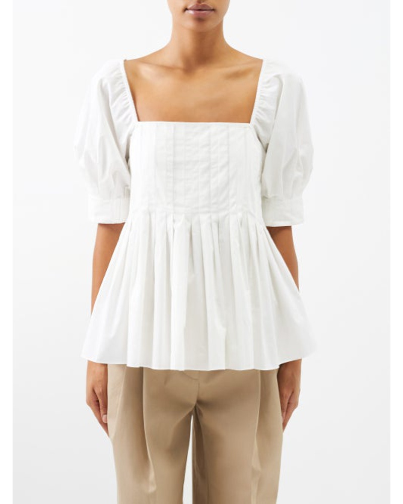 Lee Mathews Damen Oakley Square-neck Cotton Blouse