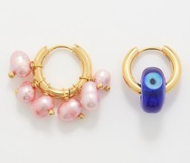 Mismatched Bead & Pearl 24kt Gold-plated Earrings