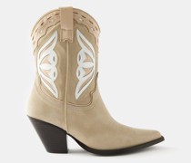 Suede Cowboy Ankle Boots