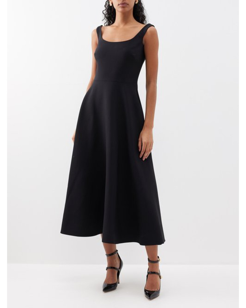 Valentino Garavani Damen Off-shoulder Wool-blend Crepe Midi Dress