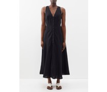 Rose V-neck Linen Dress