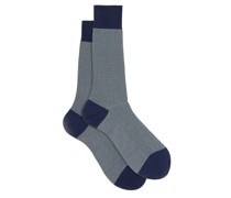 Fabian Herringbone Cotton-lisle Blend Socks