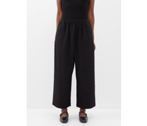 Japanese Basketweave Cotton Cropped Trousers