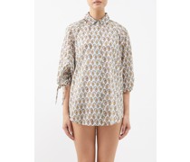Beso La Ponche Printed Organic Cotton-voile Shirt