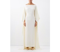 Leggera Cape Satin Maxi Dress
