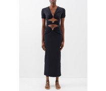 Pierced Orbit Cutout Jersey Maxi Dress