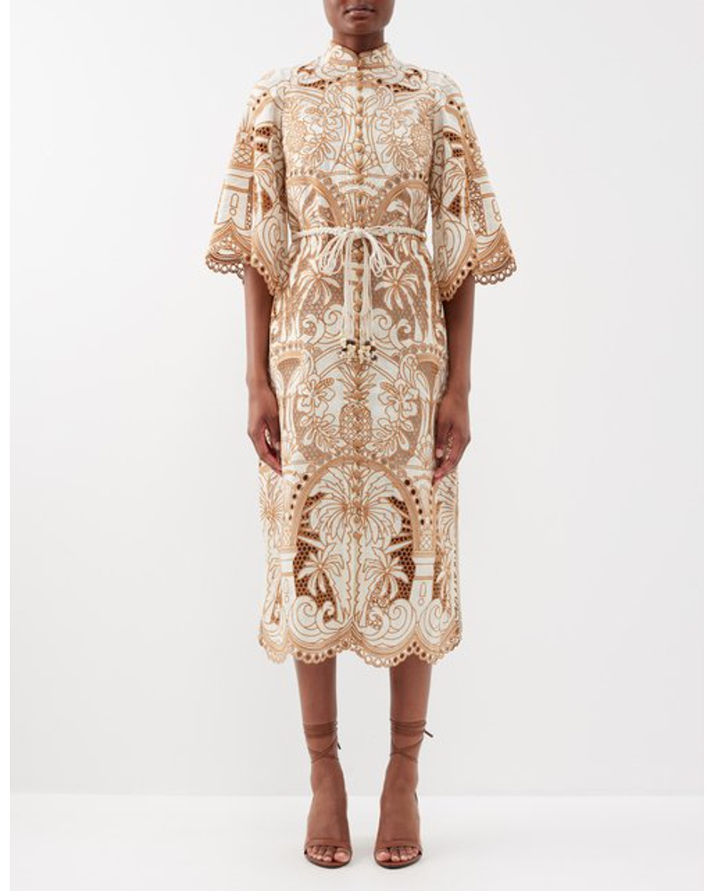 Zimmermann Damen Ginger Broderie-anglaise Linen Shirt Dress Zimmermann Damen Ginger Broderie-anglaise Linen Shirt Dress