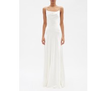 Nadiana Lace-up Back Silk-satin Gown