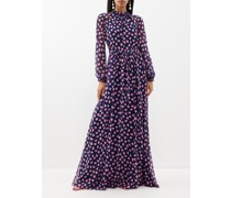 Heart-print Georgette Gown