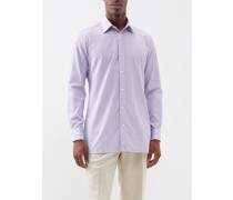 Striped Slim-fit Cotton-poplin Shirt