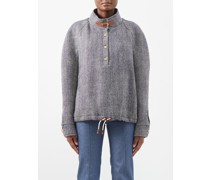 Donatella Wool-blend Herringbone Jacket