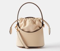 Saturno Small Leather Bucket Bag