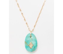 Gaia No.1 Diamond, Turquoise & 9kt Gold Necklace