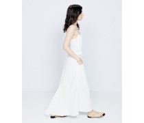 Raw-hem Organic-cotton Fishtail Denim Skirt
