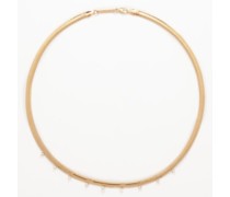 Snake Diamond & 14kt Gold Necklace