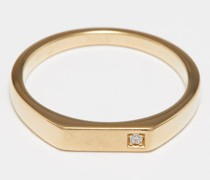Thin Geo Diamond 14kt Gold-plated Ring