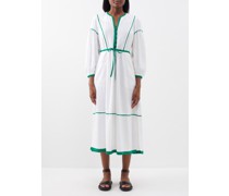 Salone Drawstring-waist Linen-blend Dress