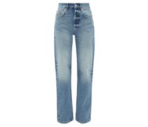 Open Unisex Faded Wide-leg Jeans