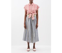 This Way That Way Striped Linen-blend Dress