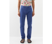 Tim Flat-front Cotton Trousers