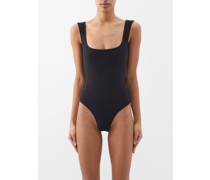 Nur Square-neck Organic Cotton-blend Bodysuit