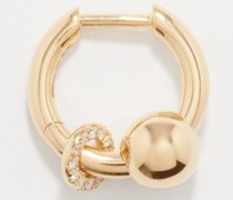 Piercing Diamond & 14kt Gold Single Earring