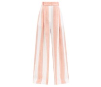 Molly Striped-linen Wide-leg Trousers