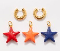 Mix And Match Star Charm Gold-plated Earrings